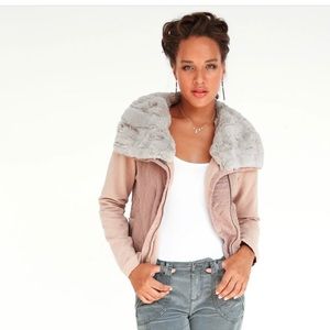 Marrakech- Monique Quilted Aviator Jacket- latte